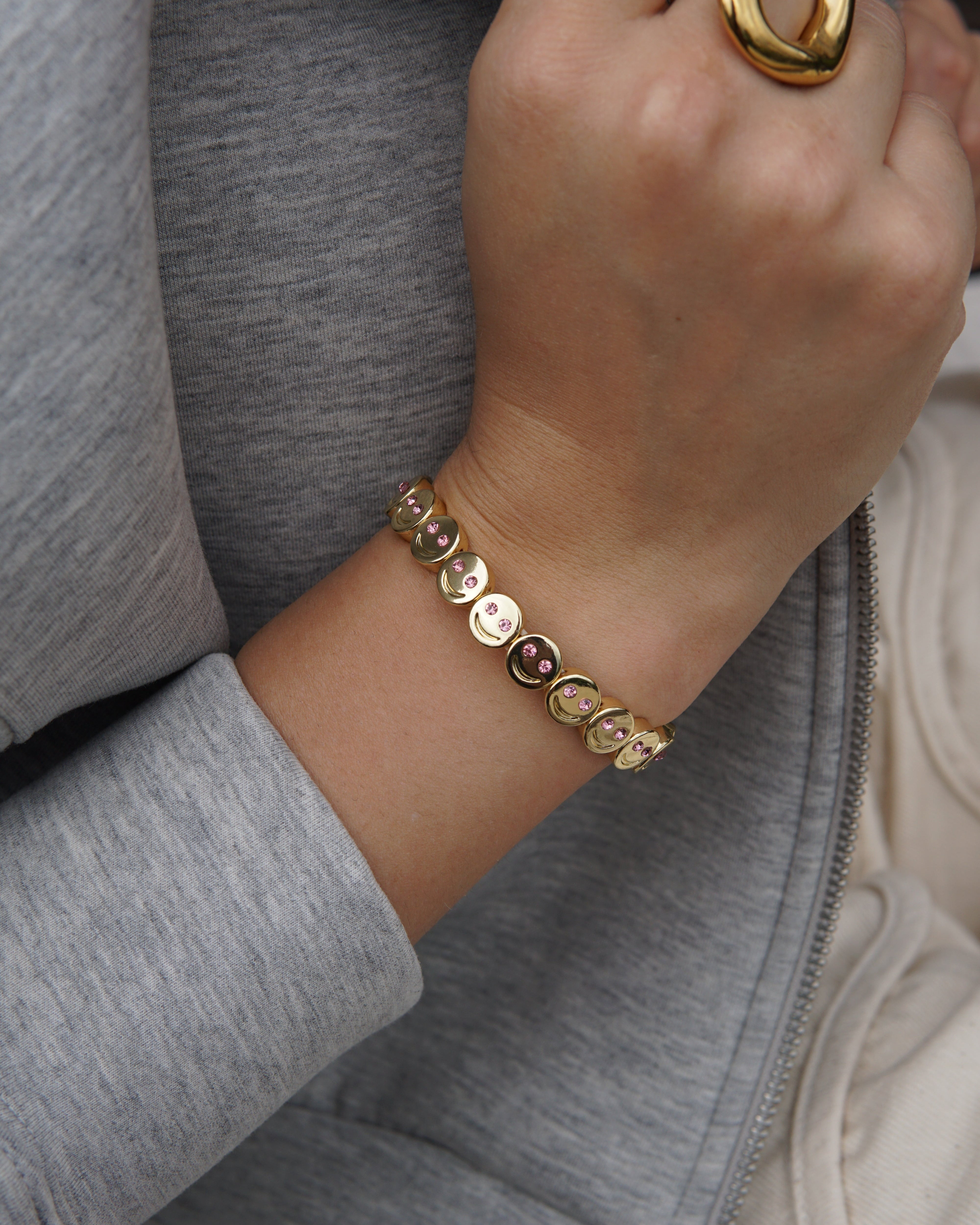Mood Bracelet Pink Eyes - Gold