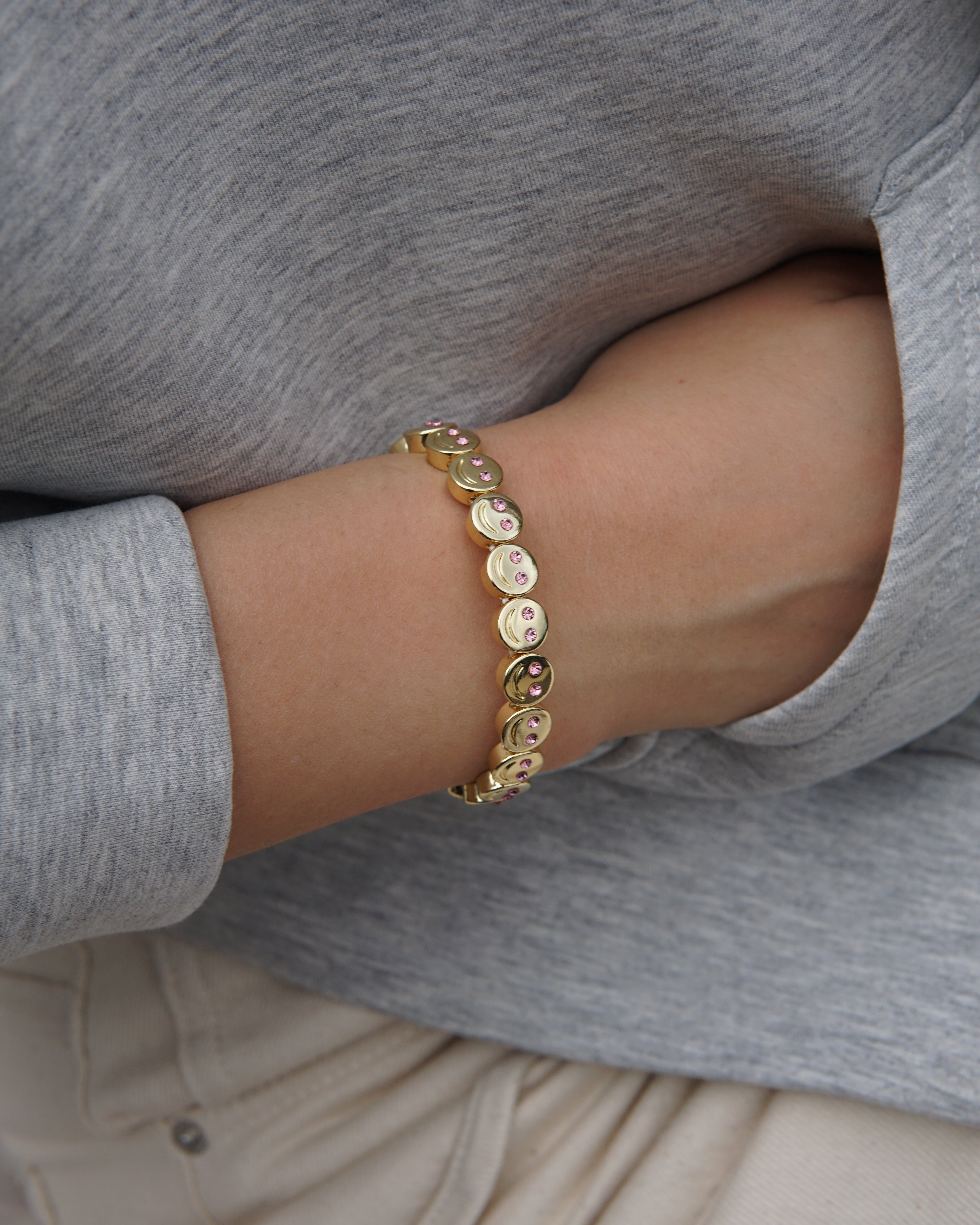 Mood Bracelet Pink Eyes - Gold