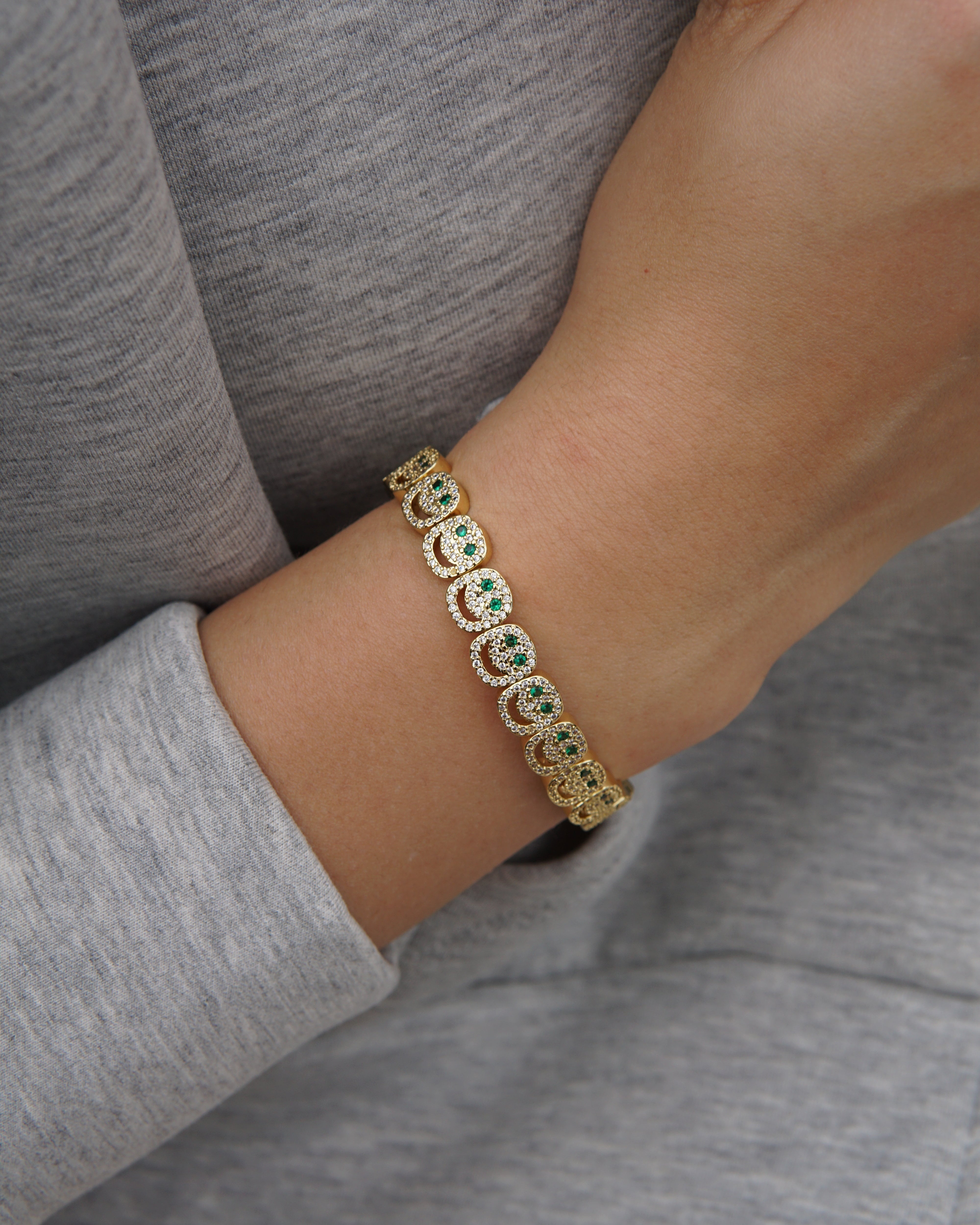 Sparkle Mood Bracelet Green Eyes - Gold
