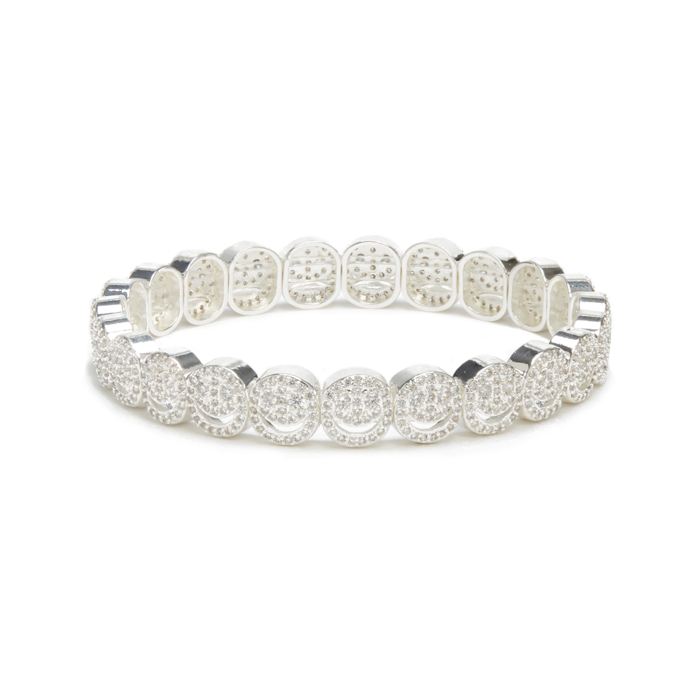 Sparkle Mood Bracelet White Eyes - Silver