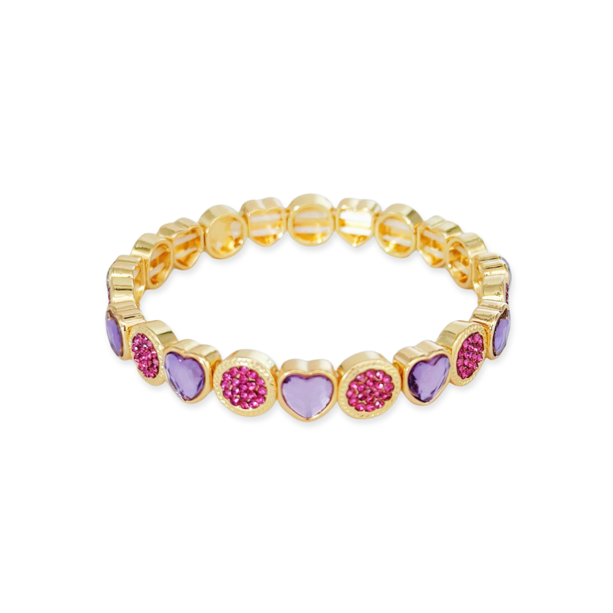 Heart & Flower Bracelet Purple
