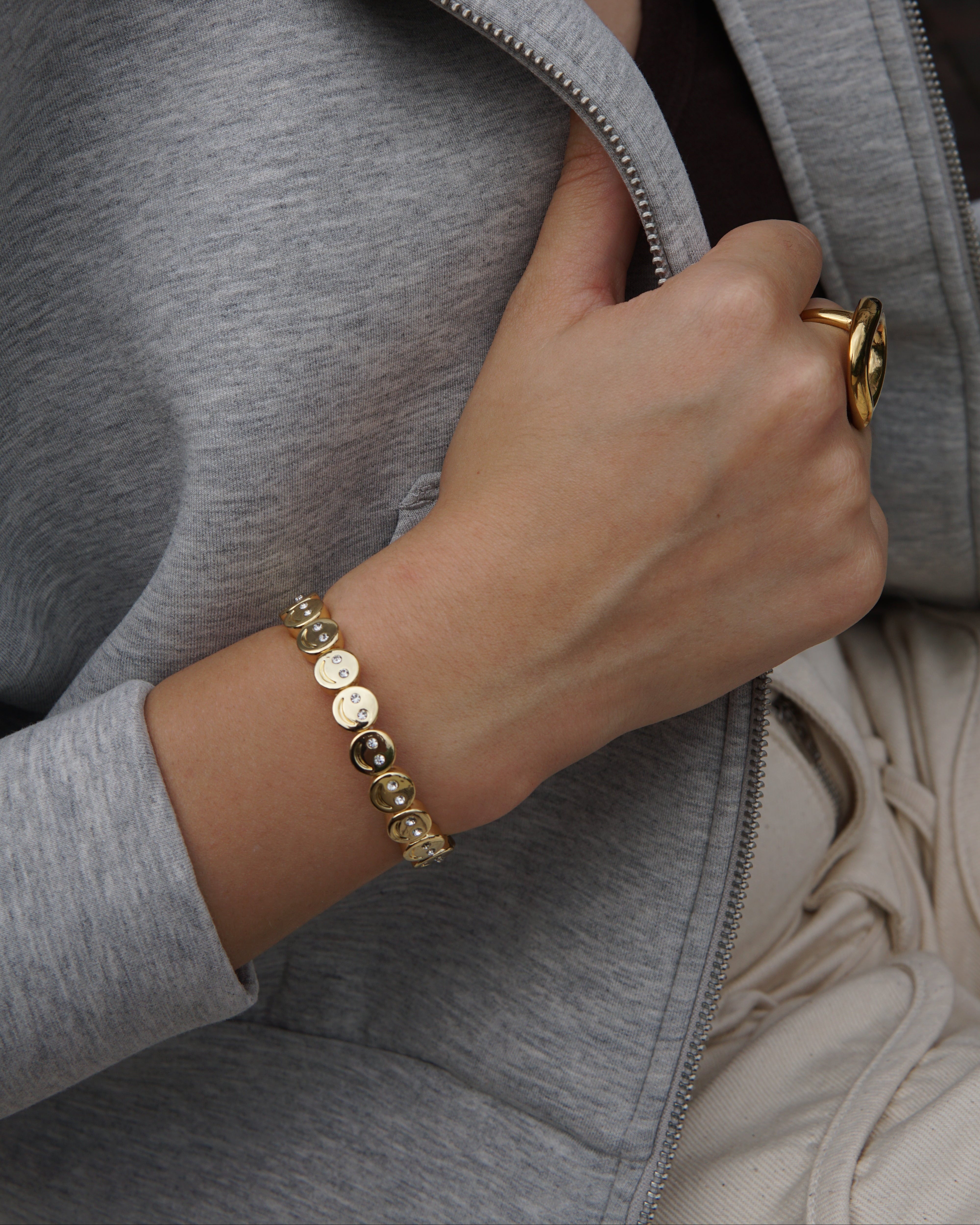 Mood Bracelet White Eyes - Gold