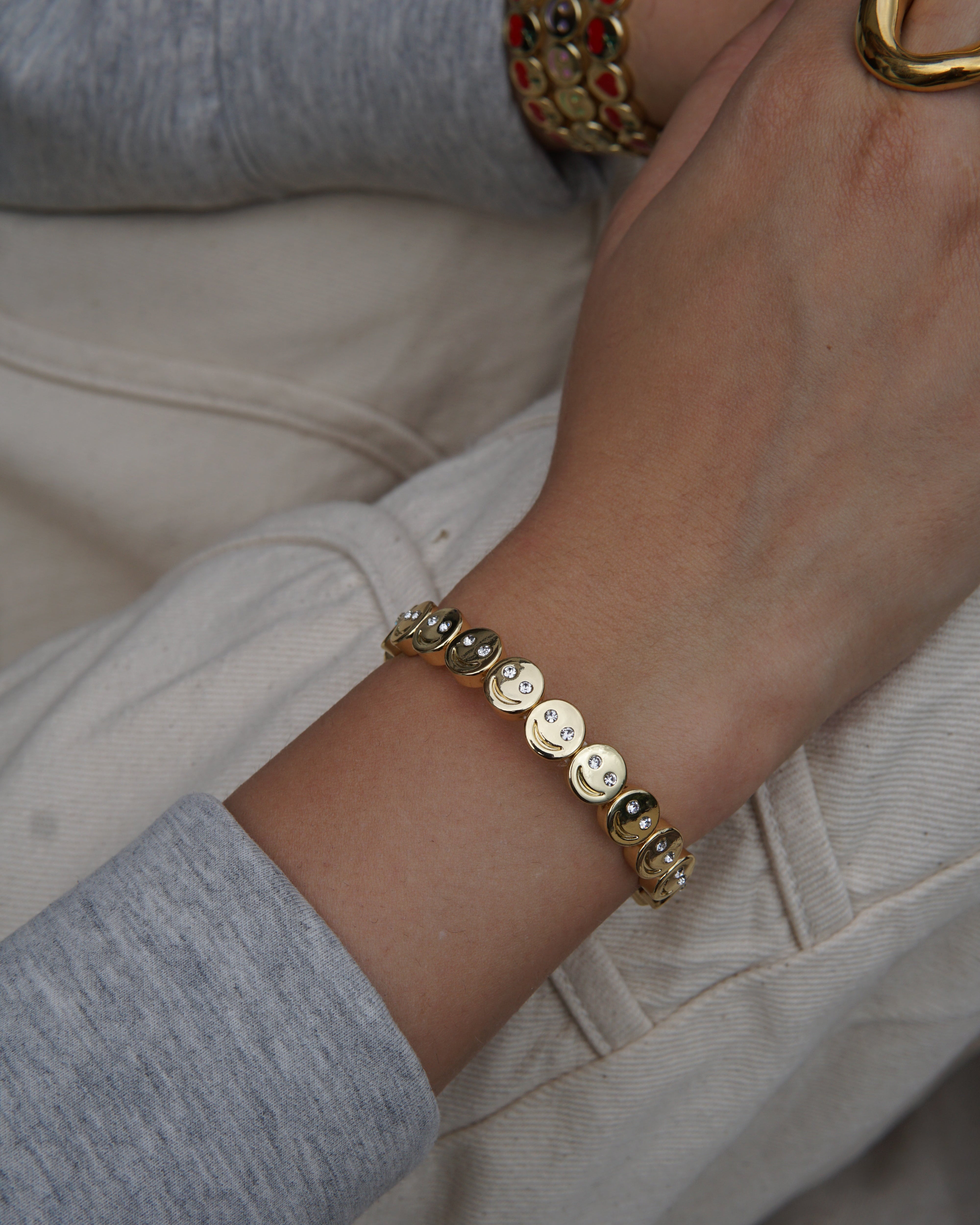 Mood Bracelet White Eyes - Gold