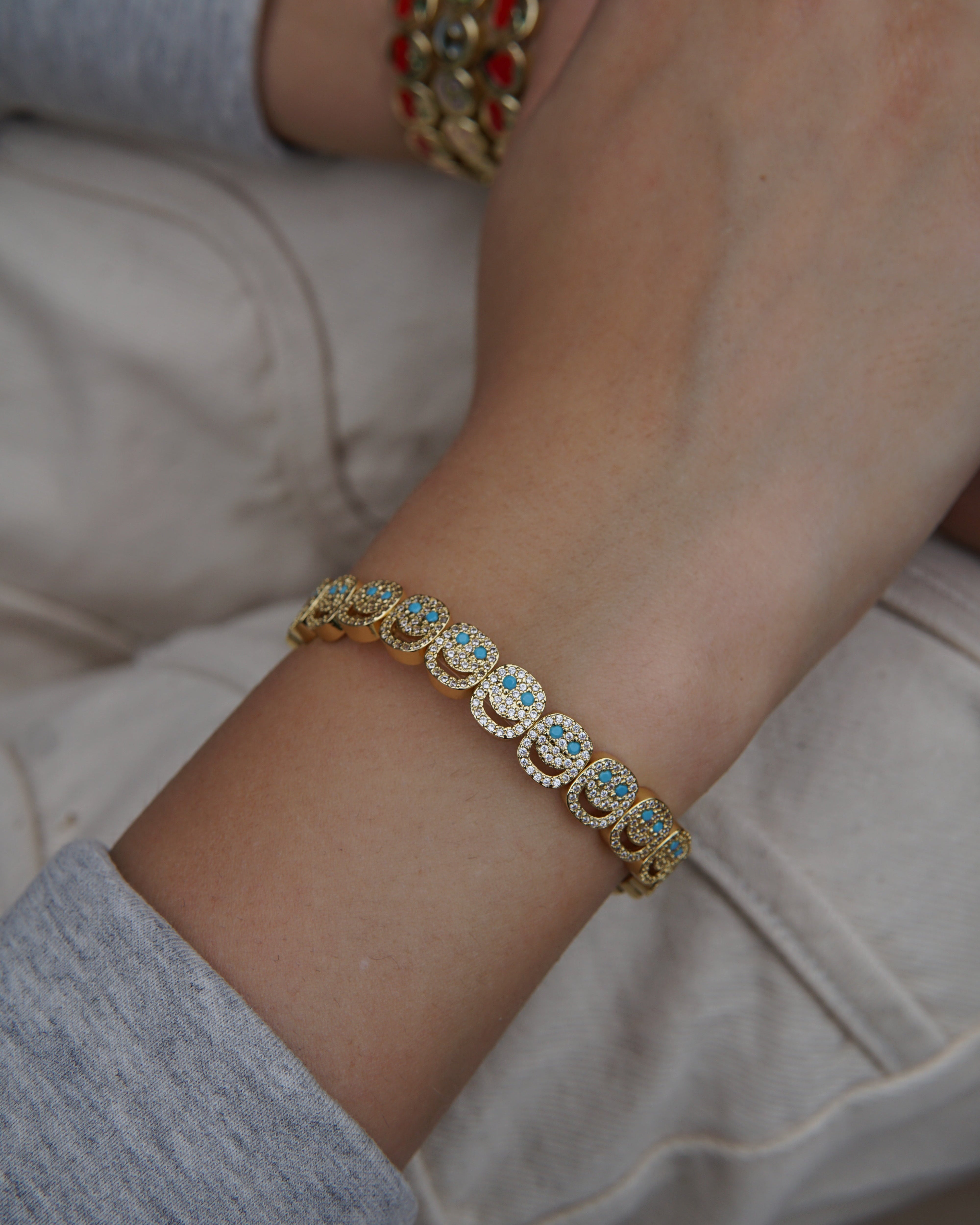 Sparkle Mood Bracelet Turquoise Eyes - Gold