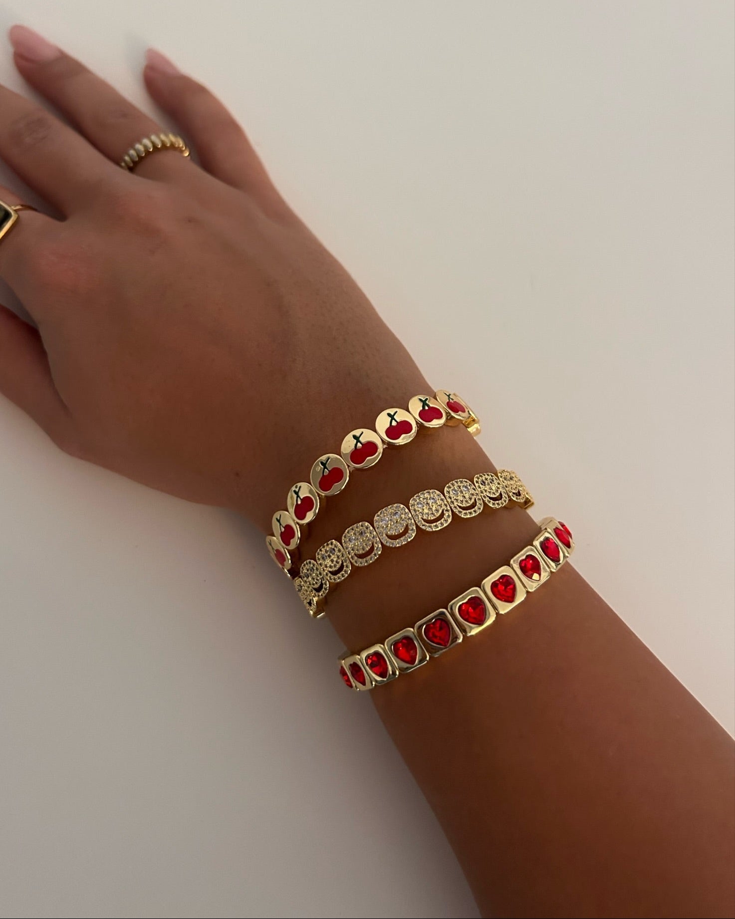 Cherry Love & Sparkle Mood Bracelet Bundle