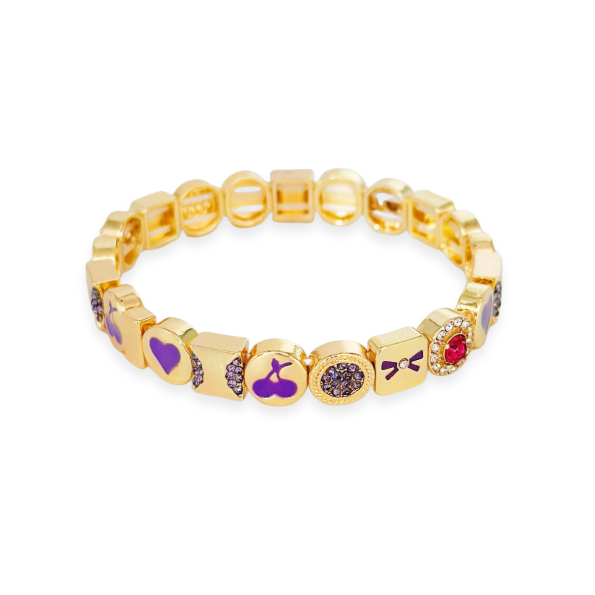 Purple Mixed Bracelet - Gold