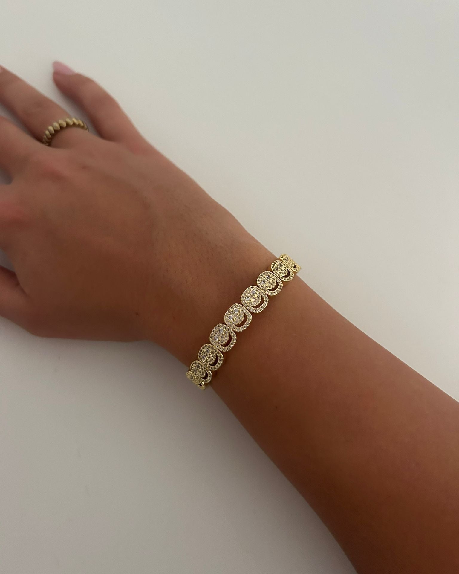 Sparkle Mood Bracelet White Eyes - Gold