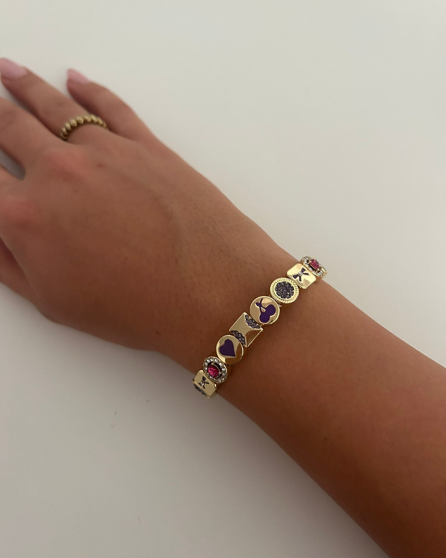 Purple Mixed Bracelet - Gold